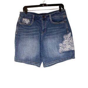 Lane Bryant Denim Jean Shorts Women’s 14 Blue Lace Detail